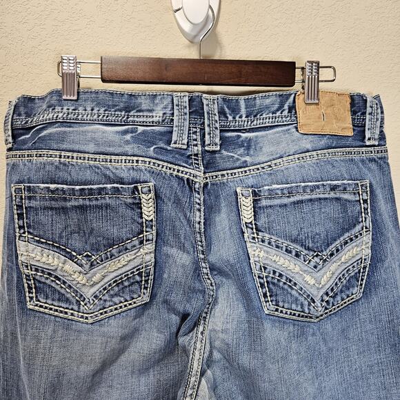 Stetson 1312 Modern Straight Leg Jean Mens 38x29 Blue Western Cowboy Embroidered - Picture 16 of 16